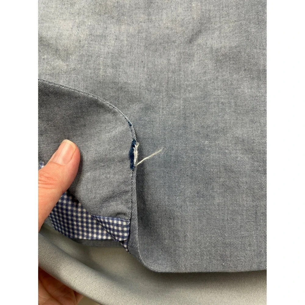 Saddlebred‎ Mens 44R Light Blue 100% Cotton 2 Button Blazer Sport Coat Gingham
